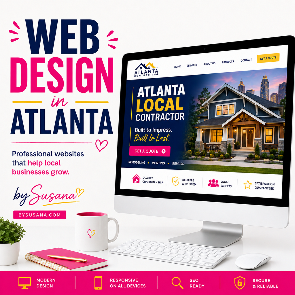 Atlanta local contractor professional website design sample by Susana