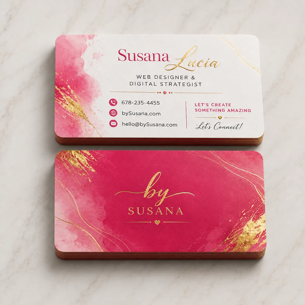 Luxury business card and graphic design by Susana