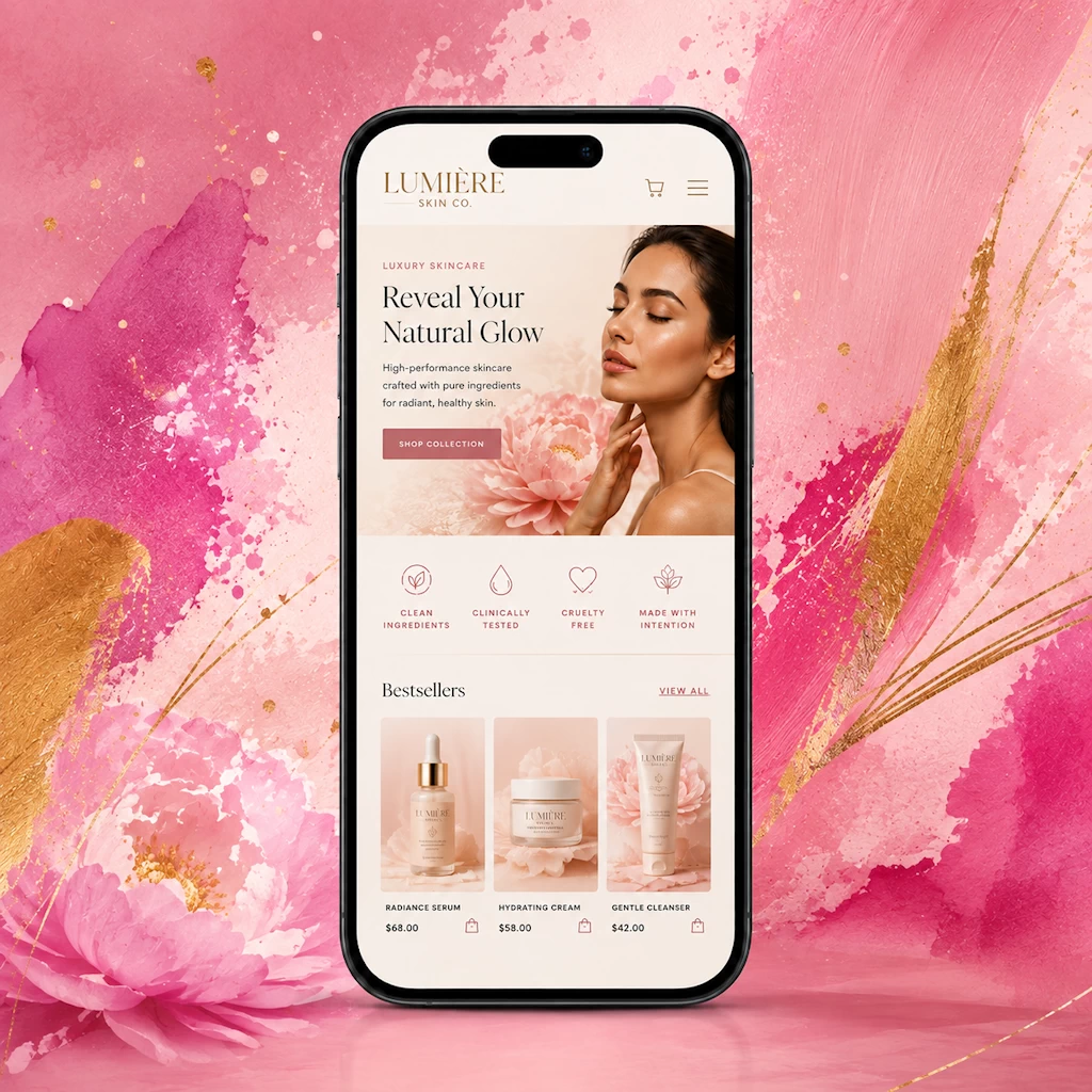 Luxury website design by Susana