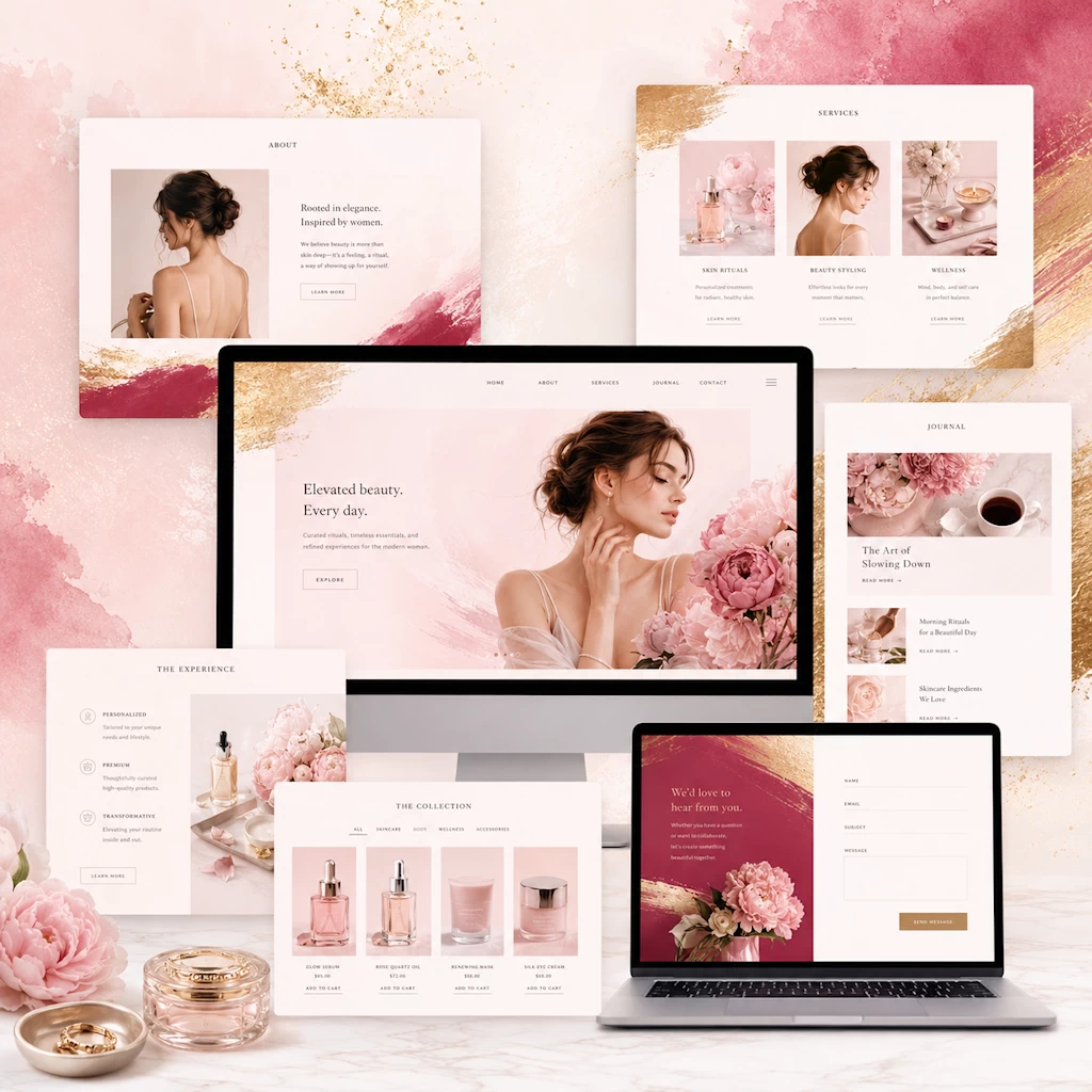 Beauty website design by Susana