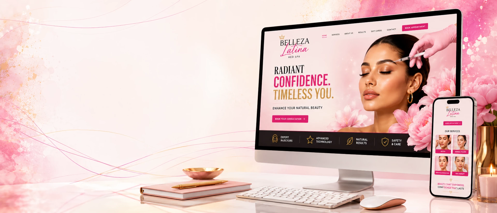 Professional med spa website design by Susana