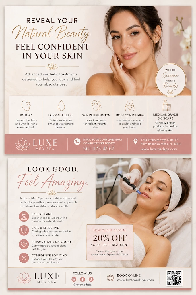 MedSpa flyer design Atlanta