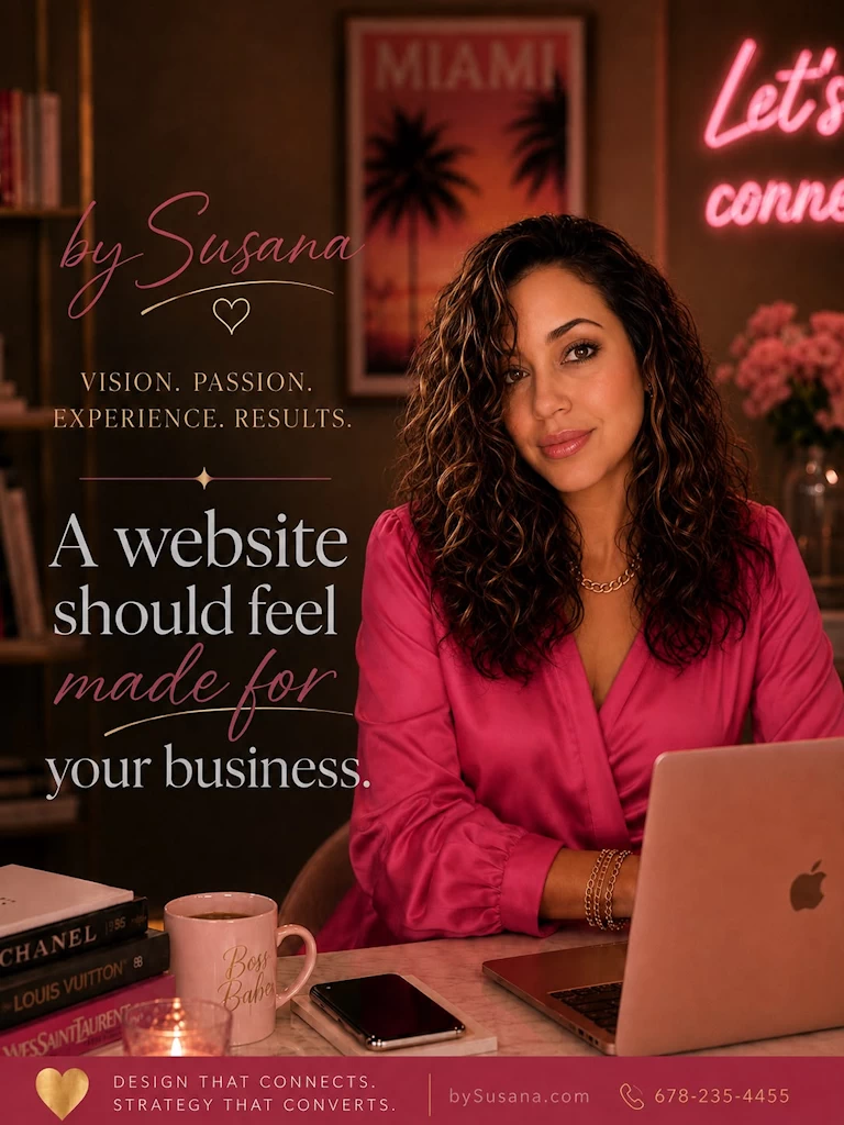 Professional website designer Susana Lucia creating custom websites