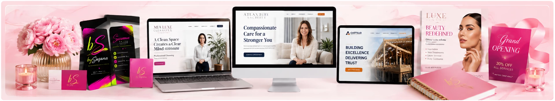 Beautiful attention grabbing professional business websites designed by Susana