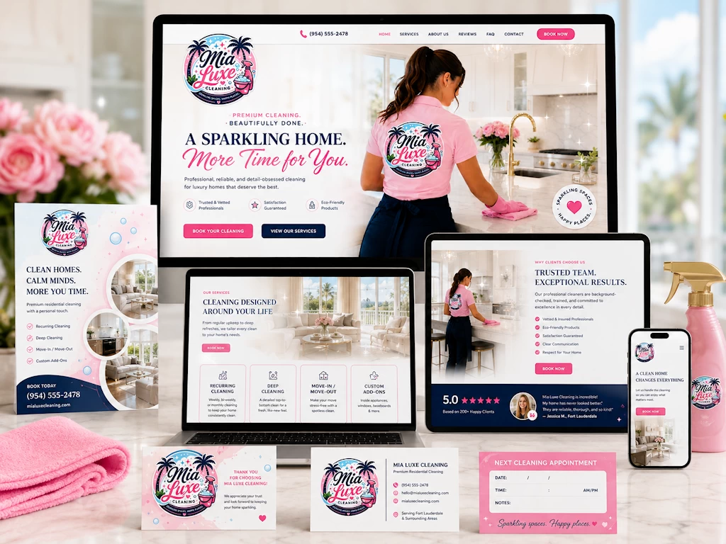 Mia Luxe Cleaning website design Atlanta