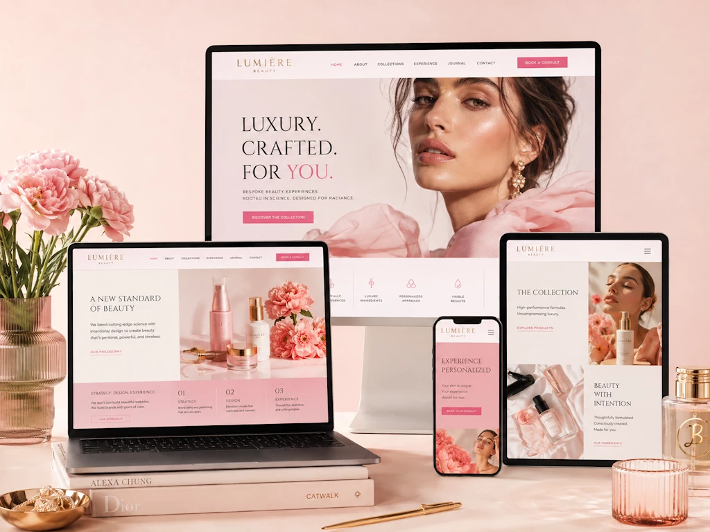 Beauty website design by Susana